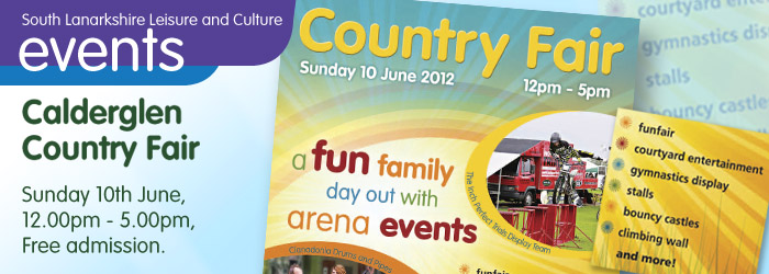 Calderglen Country Fair, 12:00-17:00, 10/06/2012, Calderglen Country Park, Admission Free.