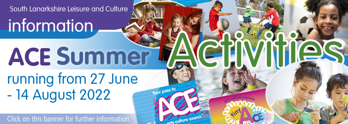 ACE summer children's activities with South Lanarkshire Leisure and Culture Slider image