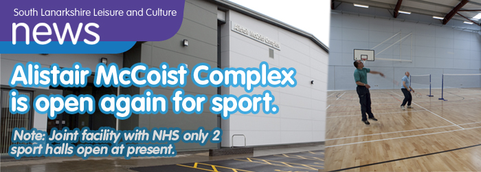 Alistair McCoist Complex halls reopen for sports
