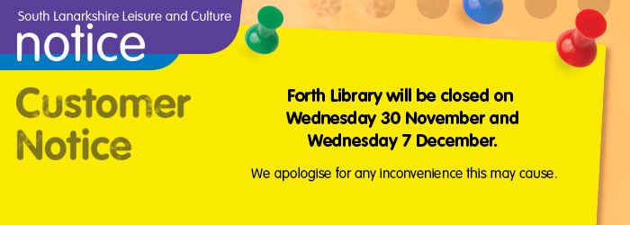 Forth library temporary closures 30 November and 7 December Slider image