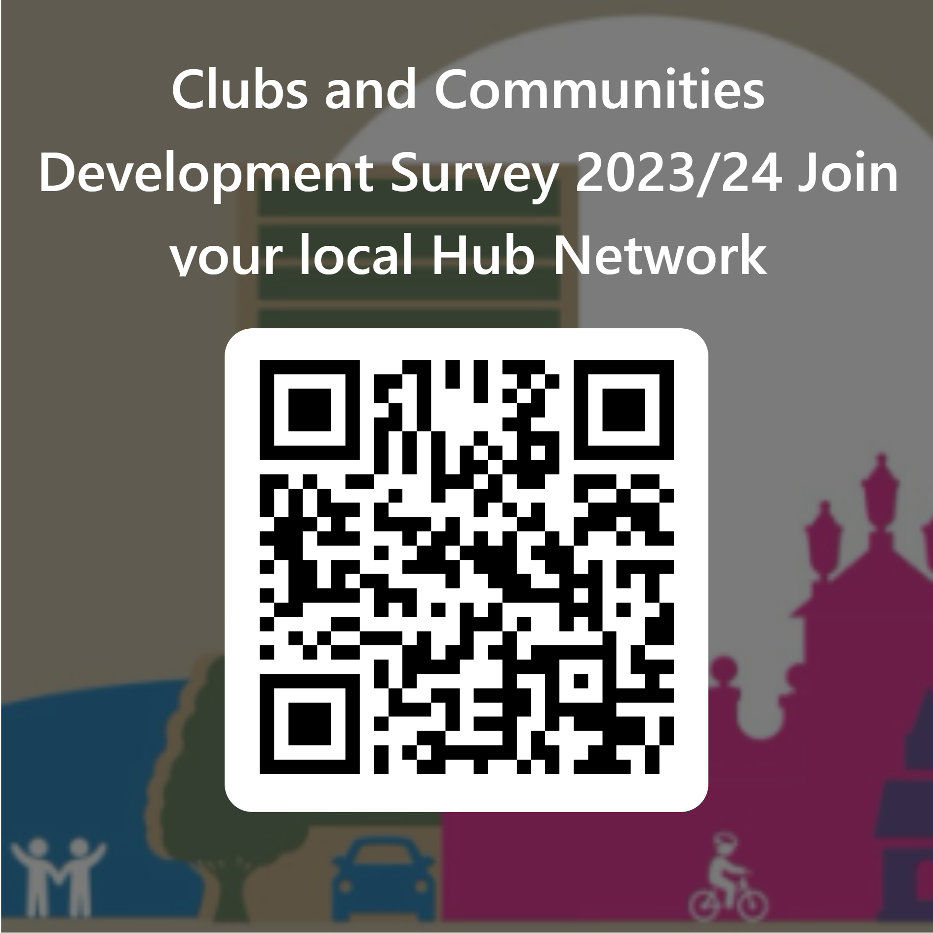 QR code for clubs and communities development survey 2023-24