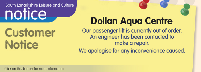 Dollan Aqua Centre passenger lift out of order
