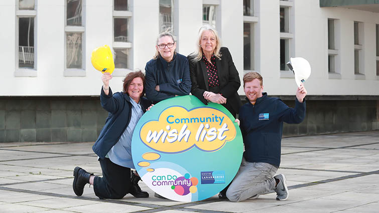 This image shows Councillor Lesley McDonald and members of the community participation team at the launch of the Community Wish List