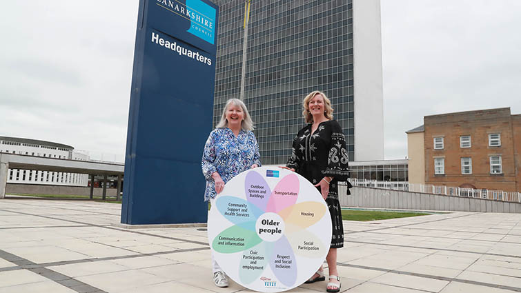 This image shows chair of Seniors Together Catriona Mason and manger Christine Calder at the launch of Age Friendly communities