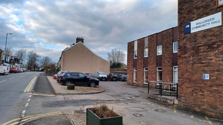 This image shows the former Ballgreen Hall and library which is about to be demolished