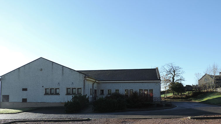 This image shows and exterior shot of Crawfordjohn Village Hall