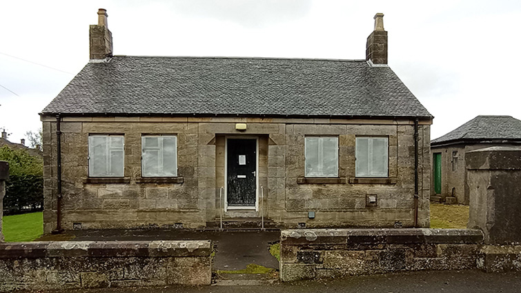 This image shows front exterior of the former cemetery house in Wilton Road Carluke.