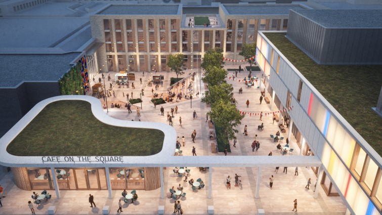 This image is an artists impression of how the civic hub would look at a new EK Town Centre