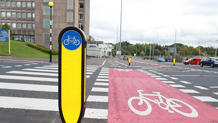 This image shows a crossing in East Kilbride developed as part of Active Travel routes for the town