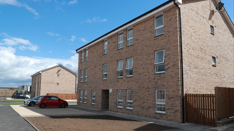 This photo shows a completed home on the site of the new care hub in Blantyre.