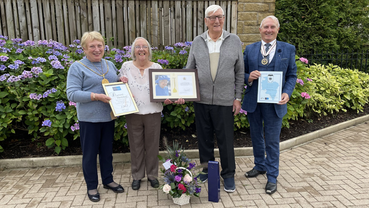 Bill and Betty Kearins with Provost Margaret Cooper and  Deputy Lieutenant John Brown