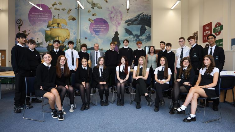 Pupils at Duncanrig Secondary School, East Kilbride, celebrate their successful Higher exam results.