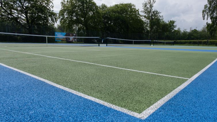 This image shows tennis courts in East Kilbride which were recently upgraded