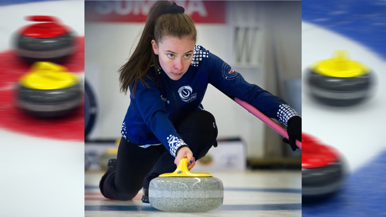 This image shows Holly competing on the rink.