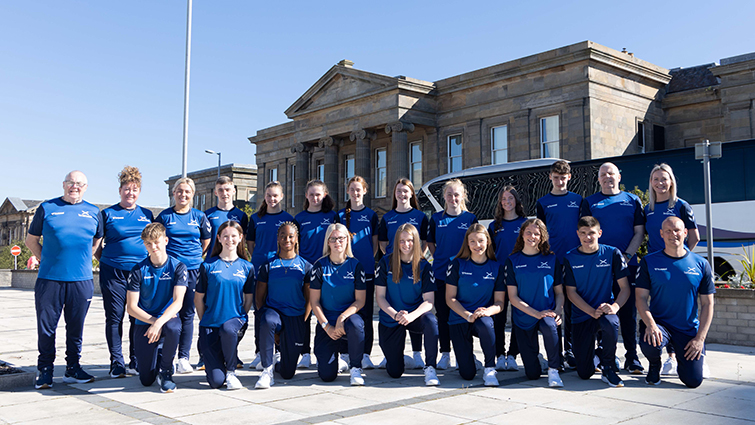 This image shows Team SL outside SLC HQ as they head off to the International Children's Games