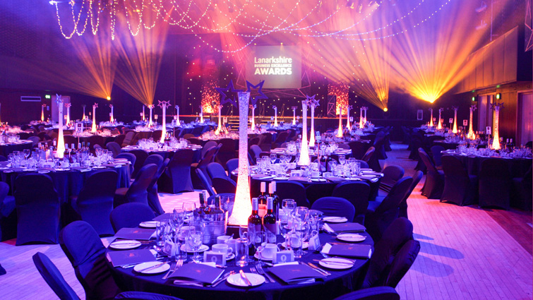 view of the tables set out for the Lanarkshire Business Awards