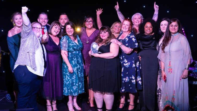 This image shows representatives of Lanarkshire Carers, who are Proud Scotland Small Employer Award 2023 Winners