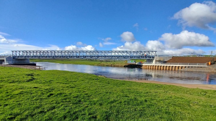 This image shows the new Clyde Bridge just outside of Carstairs Junction