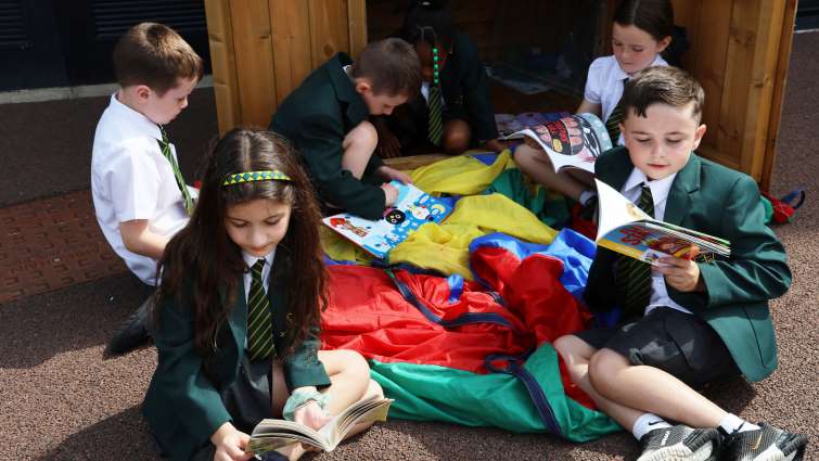 St Patrick’s Primary School pupils reading