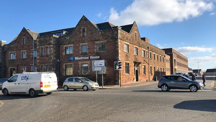 This image shows the council's Montrose House offices which are currently up for sale
