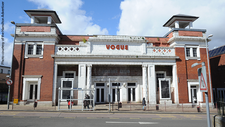 This is a picture of the fa&ccedil;ade of the former LaScala cinema in Keith Street Hamilton