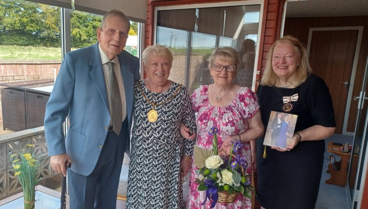 Charlie Young, Provost Margaret Cooper, Greta Young and Deputy Lieutenant for Lanarkshire Margaret Morton