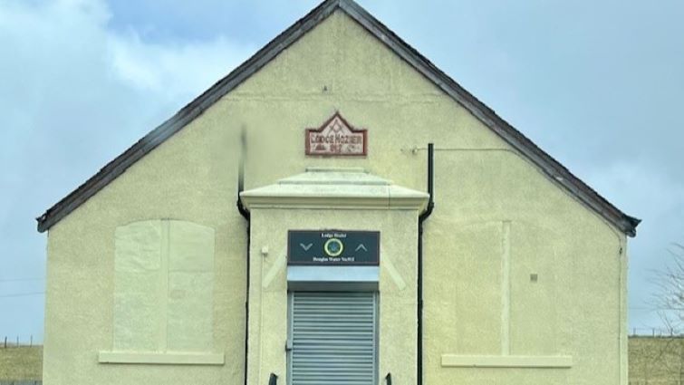 Front view of Douglas Water village hall.