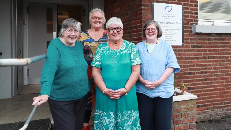 This image shows members of the Hand Made Arts and Crafts group