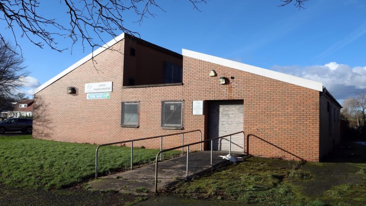 This is an image of Larkfield Community Hall which is the subject of a Community Asset Transfer to Blantyre Soccer Academy