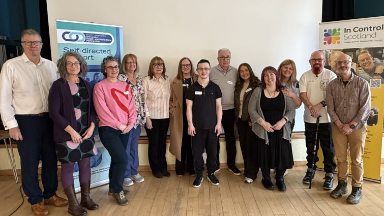 Participants, South Lanarkshire Council representatives and organisers at the Working Together for Change project's final-presentation session.