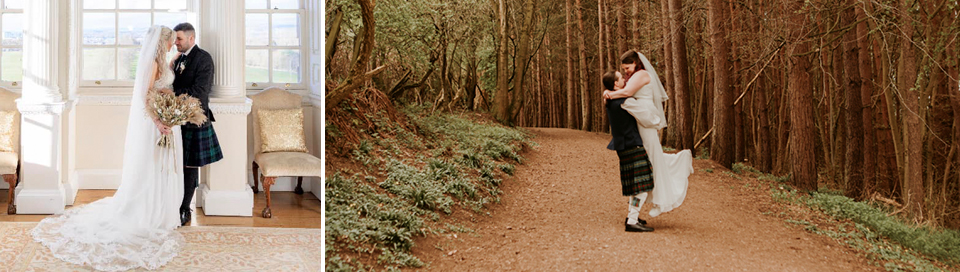 Chatelherault banner bride adn groom
